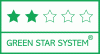Que un producto obtenga 2 estrellas dentro del “Green Star System” significa que posee los certificados de FSC® o PEFC™ o que está fabricado con un mínimo de un 50% de fibras recicladas, pero que no cumple con los requisitos de la normativa ISO 140001 o etiqueta ECOLABEL (Etiqueta Ecológica Europea). Para más información, hacer click en el logo
